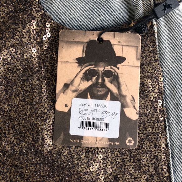 One Teaspoon Sequin Romeos Shorts Denim - Picture 11 of 11